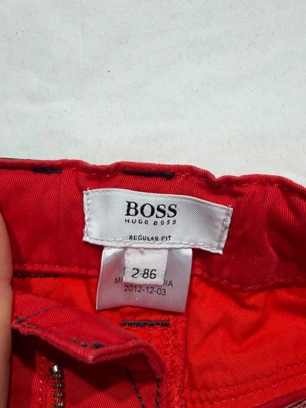 Hugo Boss Boys' Red Cotton Shorts